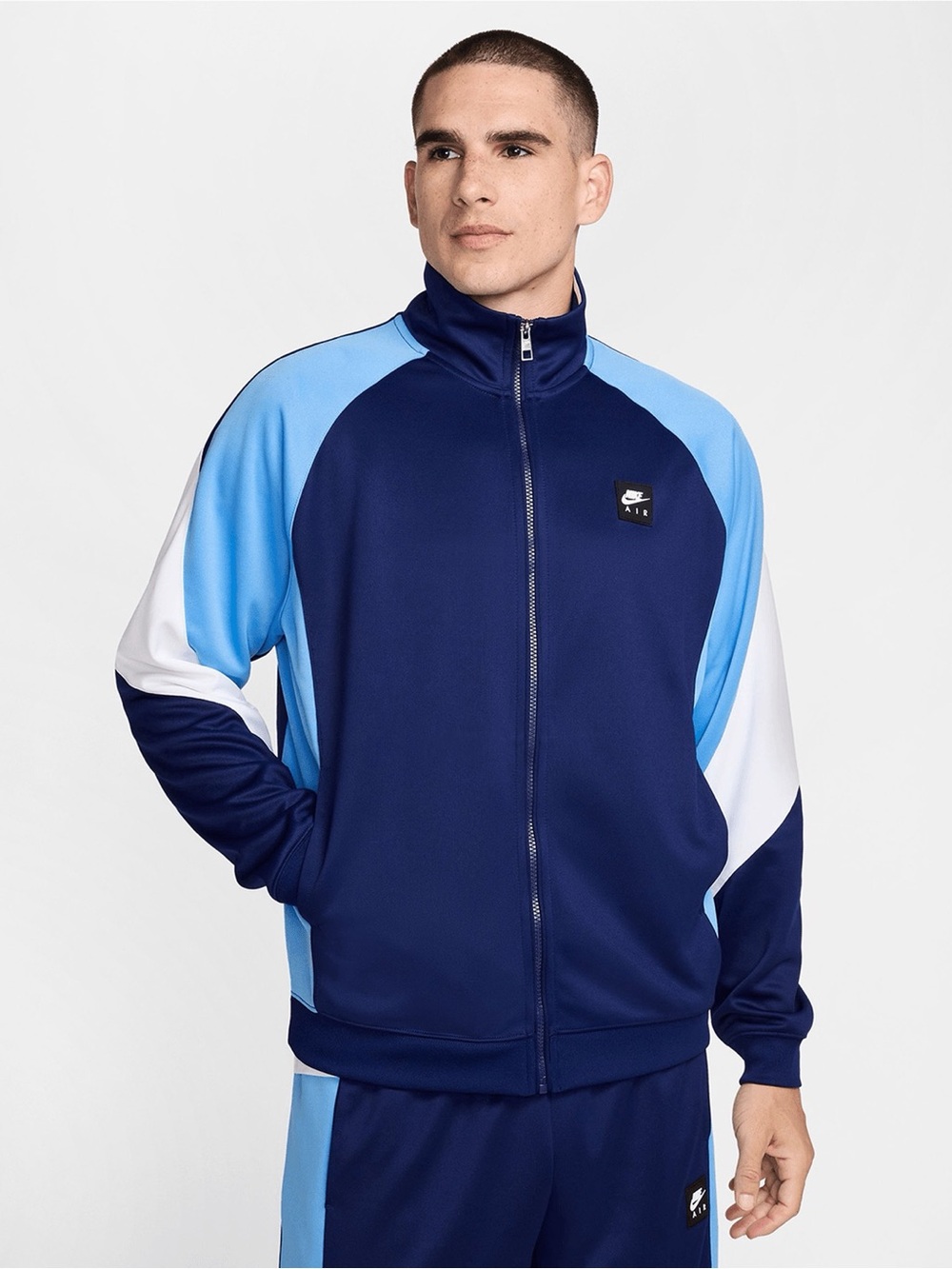 Nike Air Track Jacket Mens Medium Blue Full Zip Athletic Training Sportswear